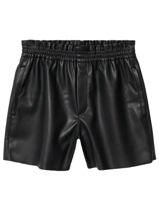 High Rise Real Leather Short