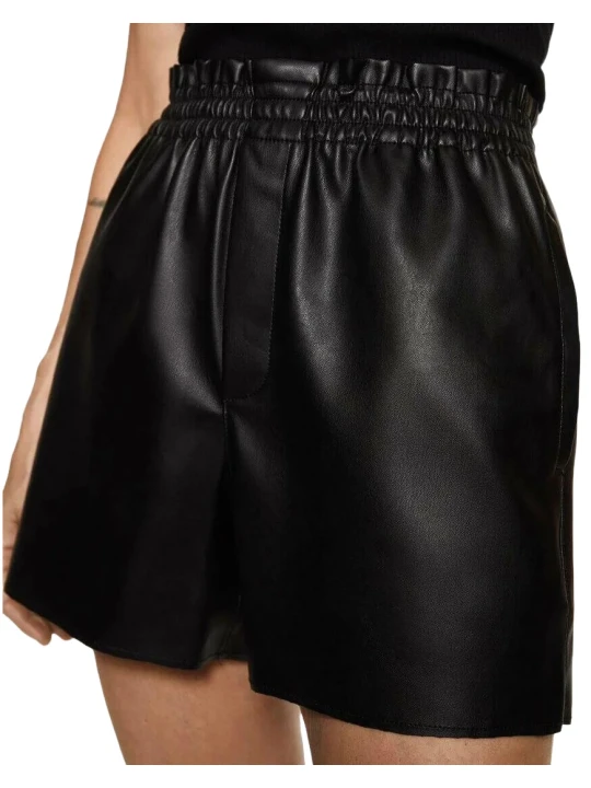 High Rise Real Leather Short