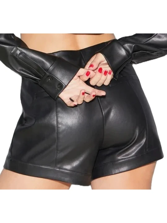 Lace Up Black Leather Short Lace Up Black Leather Short