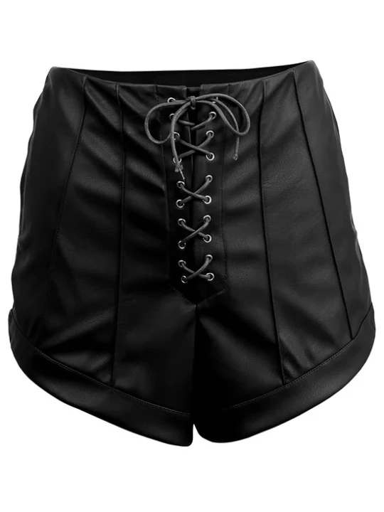 Lace Up Black Leather Short Lace Up Black Leather Short