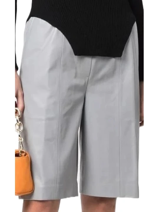 Lambskin Leather Short Grey
