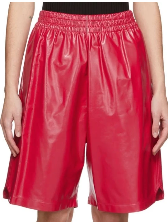 Lambskin Red Leather Short