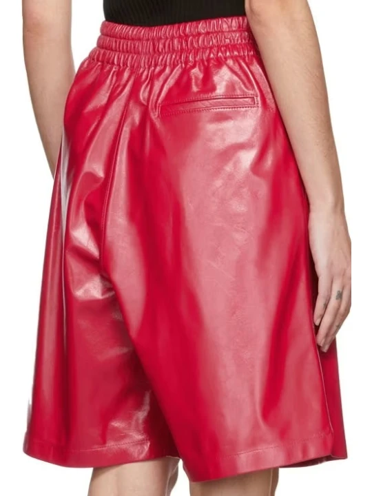 Lambskin Red Leather Short
