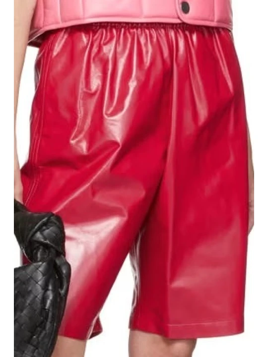 Lambskin Red Leather Short