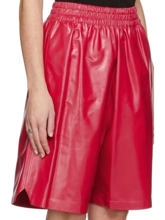 Lambskin Red Leather Short