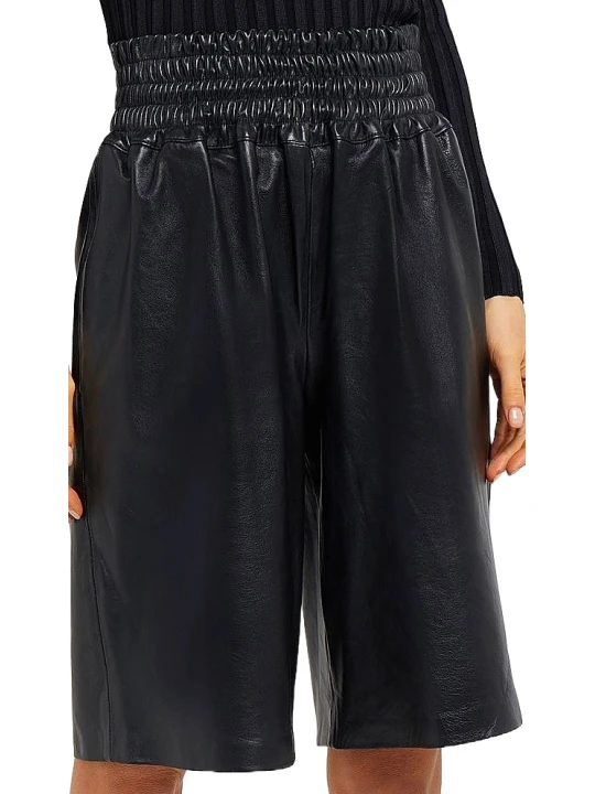 Leather Pull On Bermuda Short 