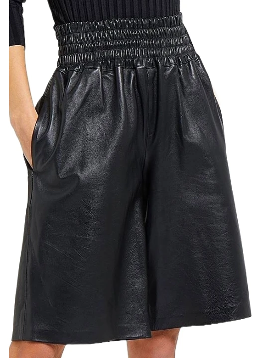 Leather Pull On Bermuda Short 