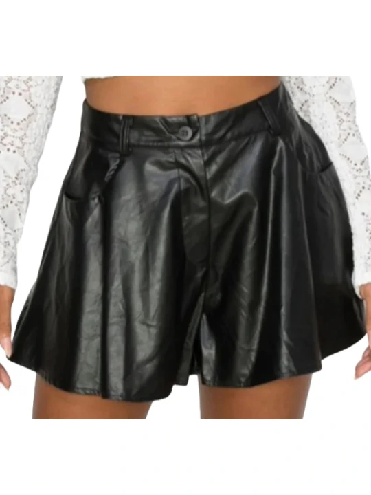 Leather Short In Black