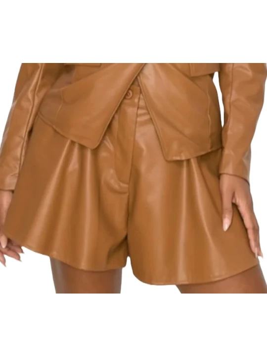 Leather Short In Tan