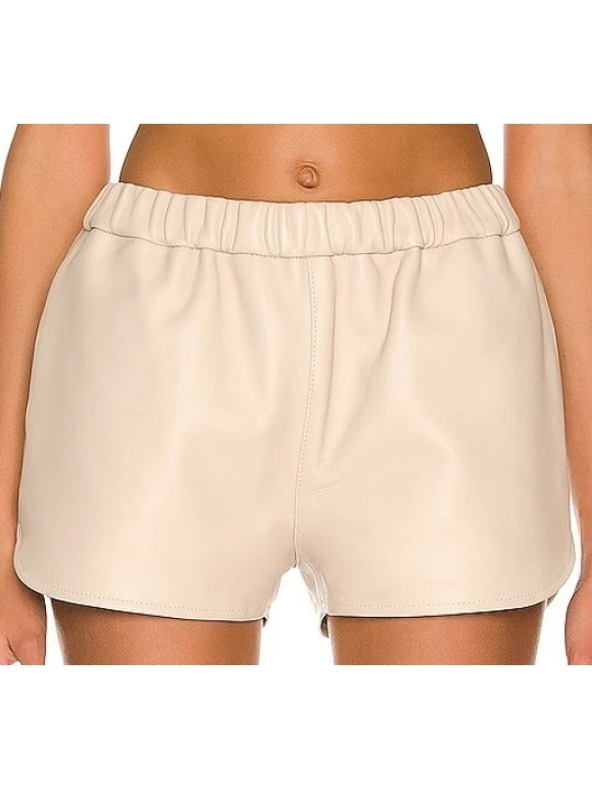 Side Slip Pocket Peach Leather Short