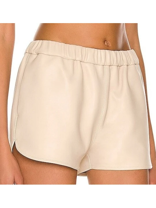 Side Slip Pocket Peach Leather Short