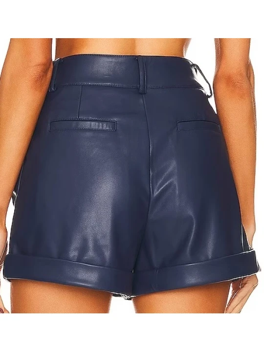 Plain Blue Leather Short Plain Blue Leather Short
