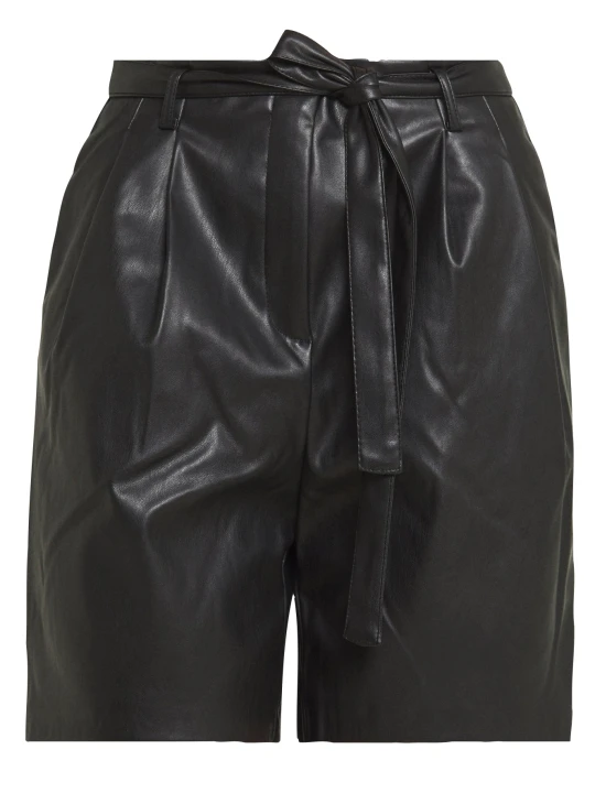 Women Dashing Real Lambskin Black Leather Shorts