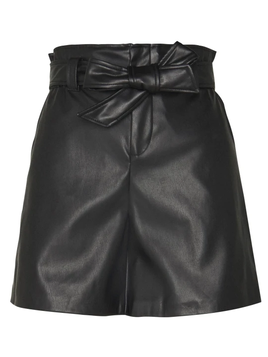 Women High Fashion Real Lambskin Black Leather Shorts Women High Fashion Real Lambskin Black Leather Shorts