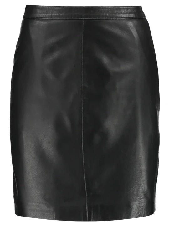 Aline Black Leather Skirt