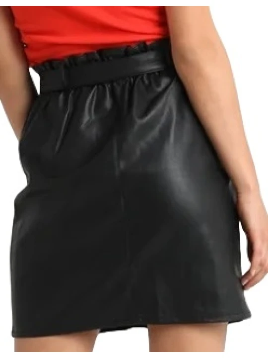 Black Best Leather Skirt