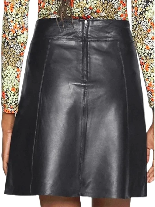 Black Leather A Line Skirt Black Leather A Line Skirt