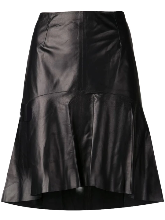 Black Leather Asymmetrical Skirt Black Leather Asymmetrical Skirt