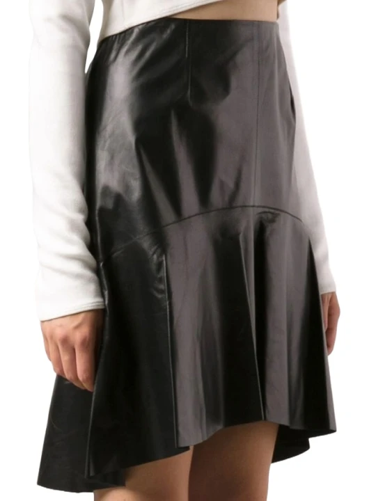 Black Leather Asymmetrical Skirt Black Leather Asymmetrical Skirt