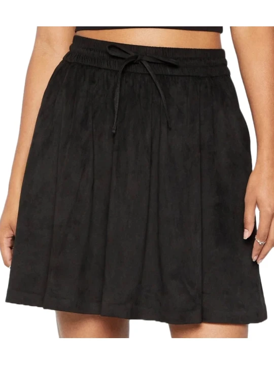 Black Leather Pleated Skirt