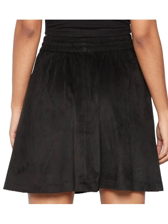 Black Leather Pleated Skirt