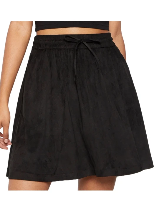 Black Leather Pleated Skirt