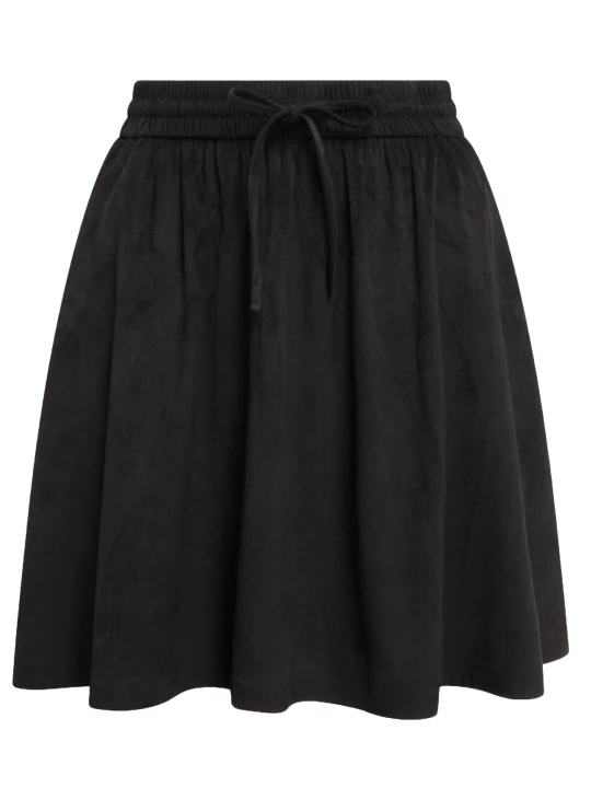 Black Leather Pleated Skirt