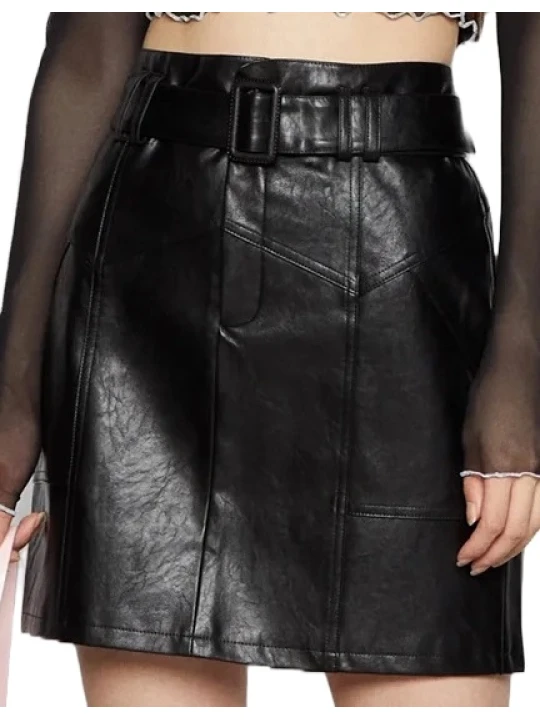 Black Leather Skirt Outfit