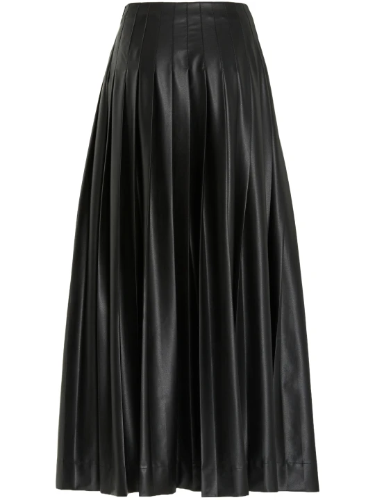 Black Leather Skirt With Pleats