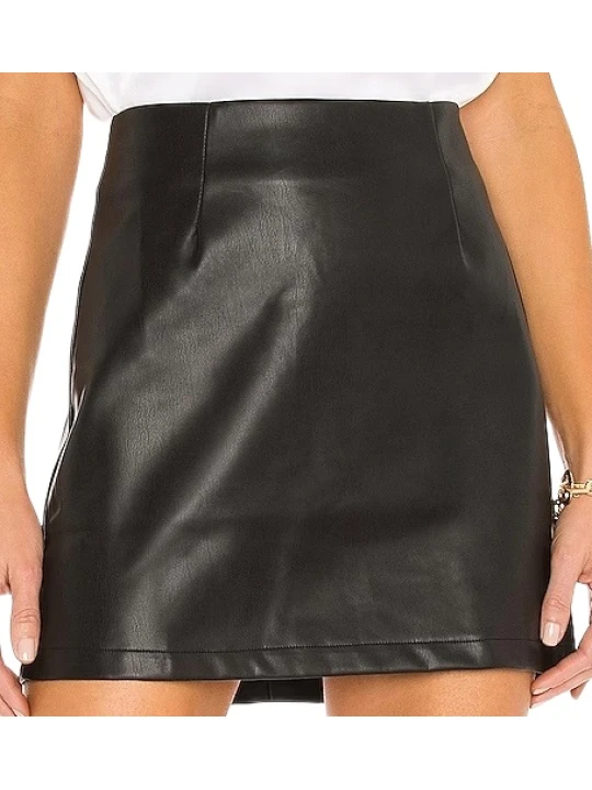 Black Short Leather Skirt