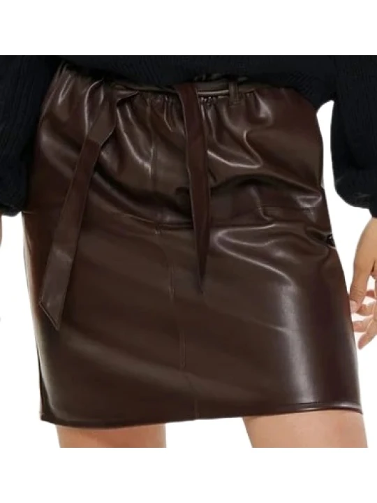 Brown Best Leather Skirt