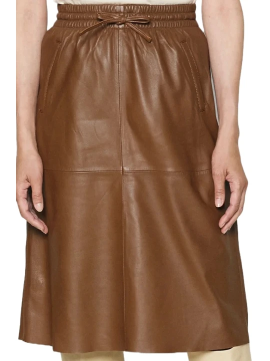 Brown Leather Skirt
