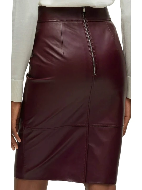 Burgundy Leather Pencil Skirt Burgundy Leather Pencil Skirt