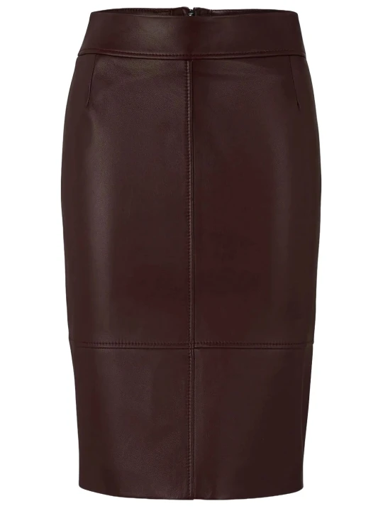 Burgundy Leather Pencil Skirt Burgundy Leather Pencil Skirt