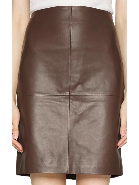 Dark Brown Leather Skirt