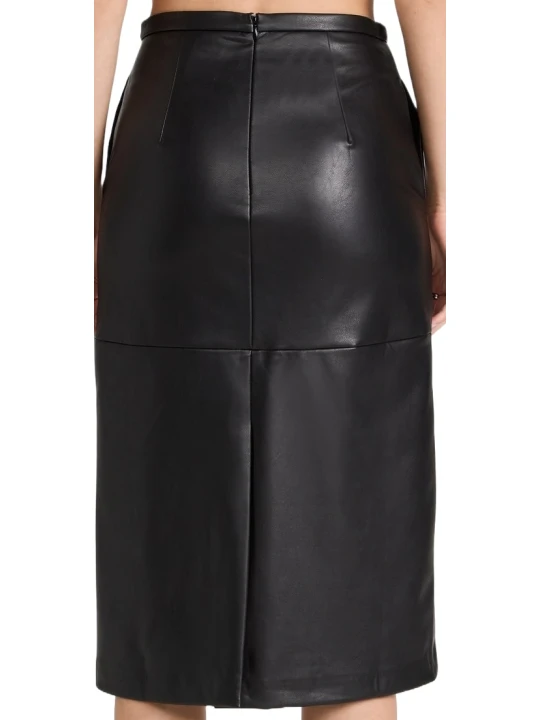 Direct Line Black Leather Skirt