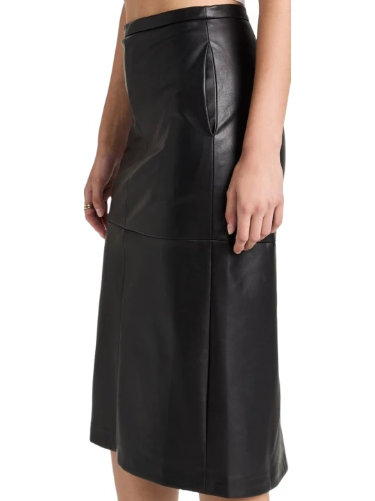 Direct Line Black Leather Skirt