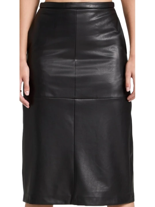 Direct Line Black Leather Skirt