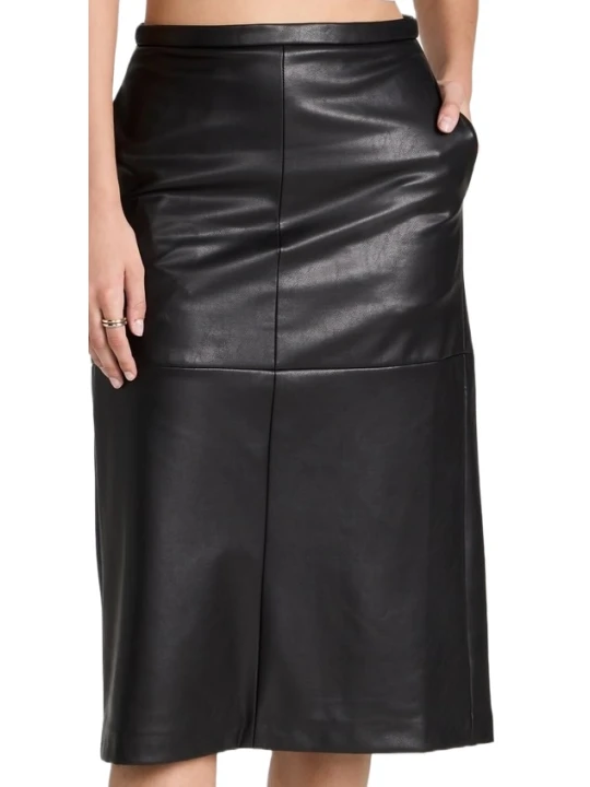 Direct Line Black Leather Skirt