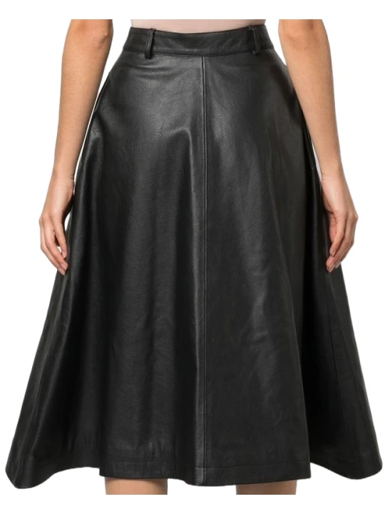Female Long Leather Black Skirt Female Long Leather Black Skirt