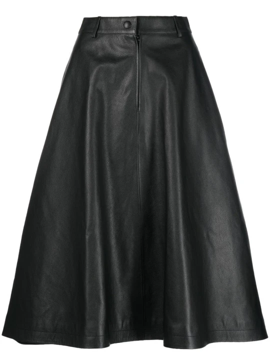 Female Long Leather Black Skirt Female Long Leather Black Skirt