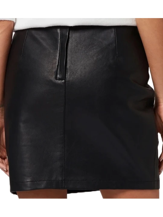 Fit Black Leather Mini Skirt