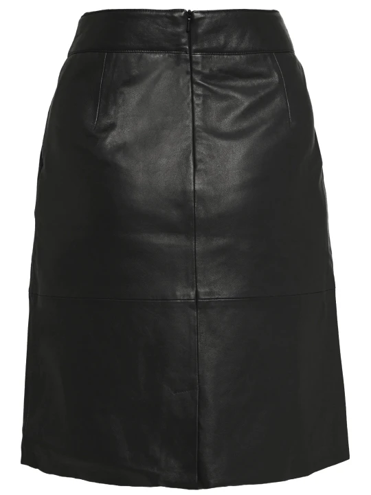 Genuine Black Leather Skirt