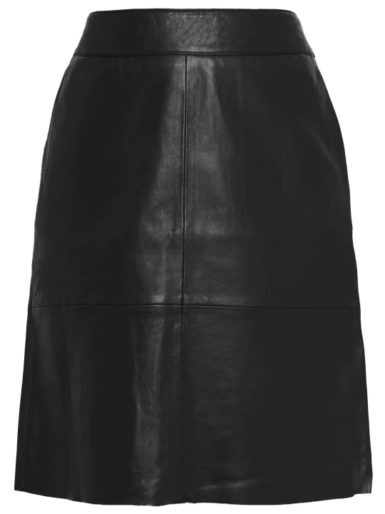 Genuine Black Leather Skirt