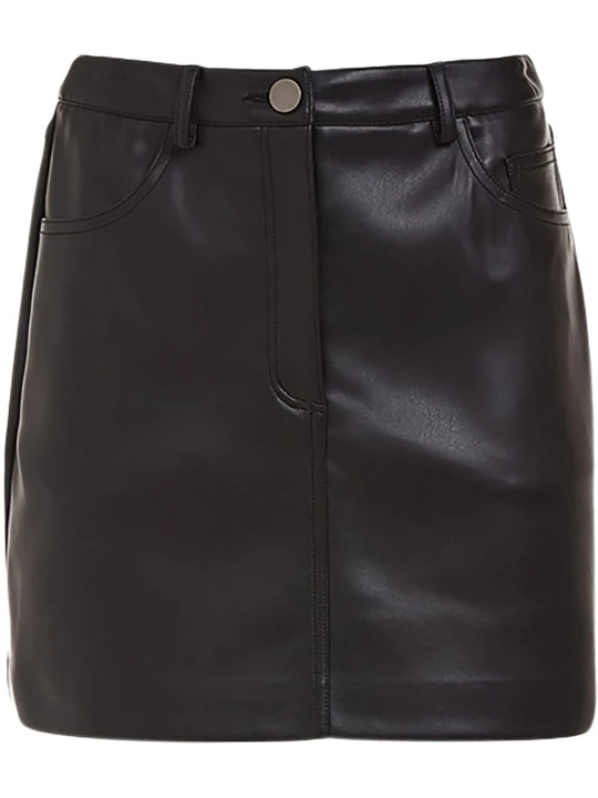 High Waisted Mini A Line Skirt Black