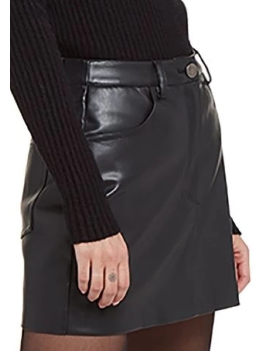 High Waisted Mini A Line Skirt Black