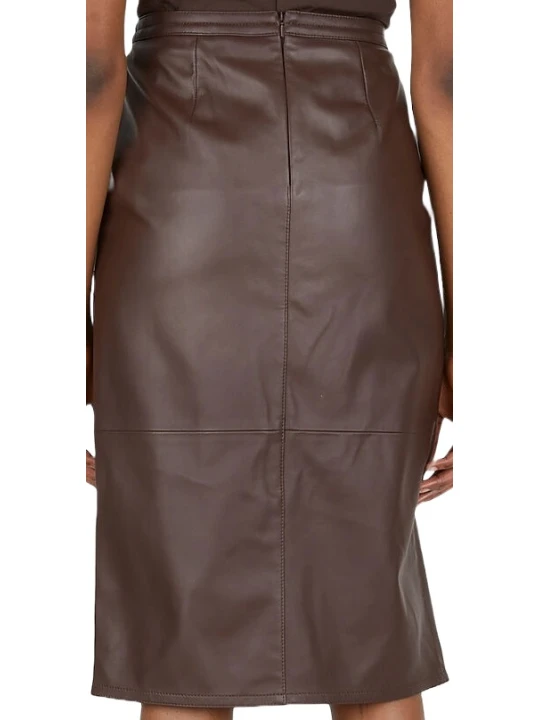 Ladies Brown Leather Skirts