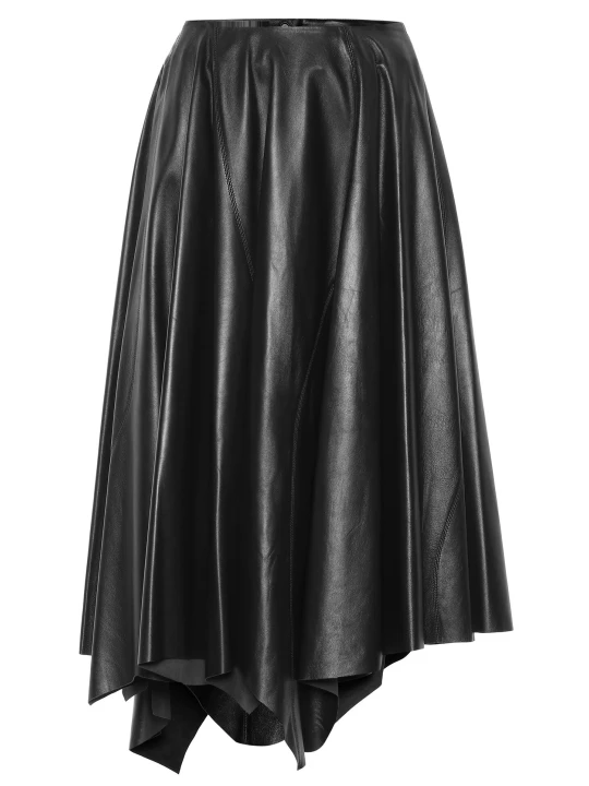 Leather Black Asymmetrical Skirt Leather Black Asymmetrical Skirt