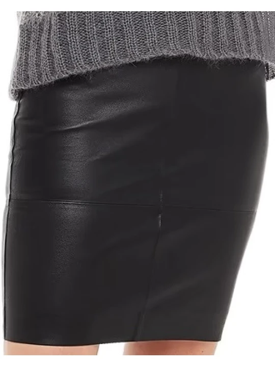 Leather micro Skirt Black