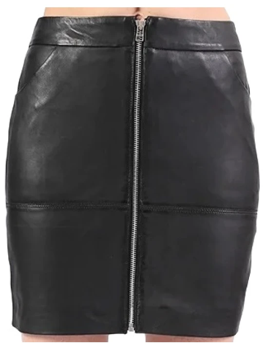  leather Mini Skirt Black